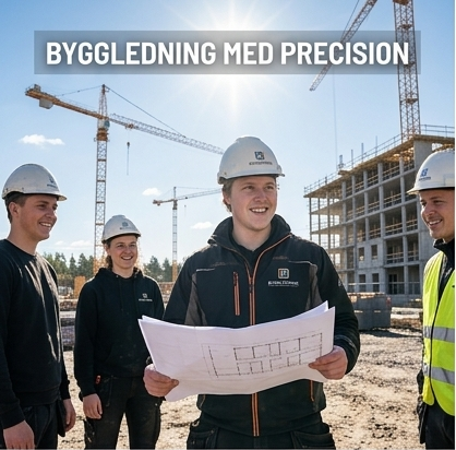 Walter leder byggprojektet tillsammans med sitt team